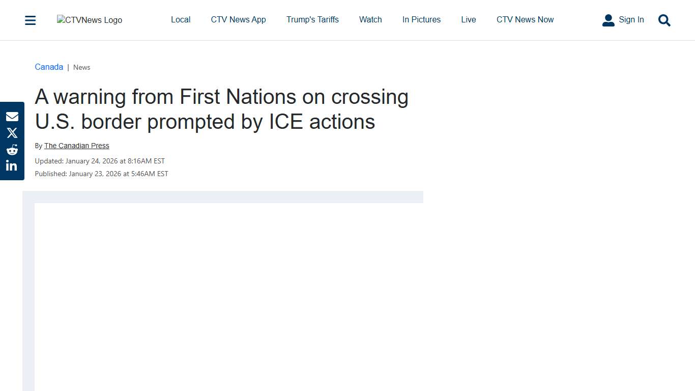 ICE detentions: Warning from First Nations on border crossings